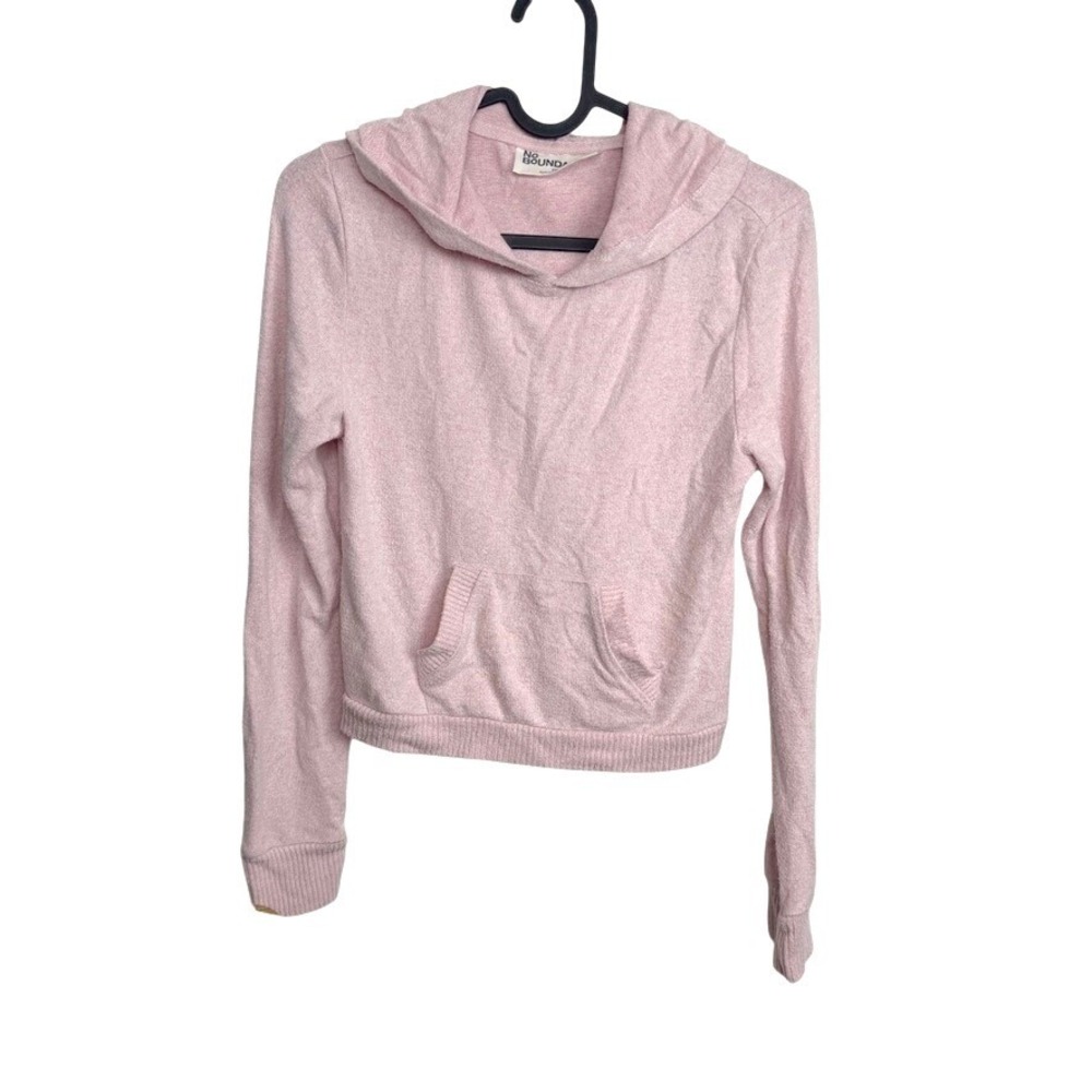 No Boundaries Pink Marled Heathered Lounge Hoodie Sweatshirt Size S‎ 4-6
